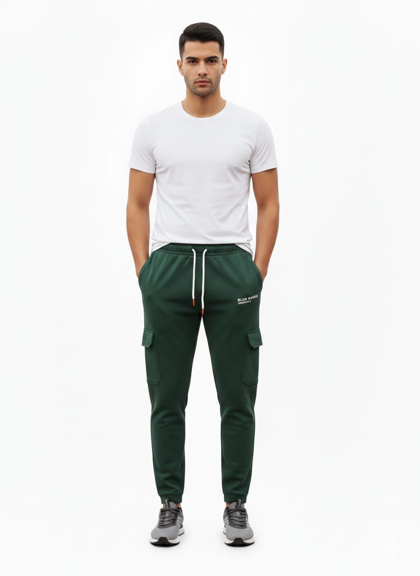 Men’s Dark Green Cargo Style Track Suit – Comfortable & Trendy Sportswear