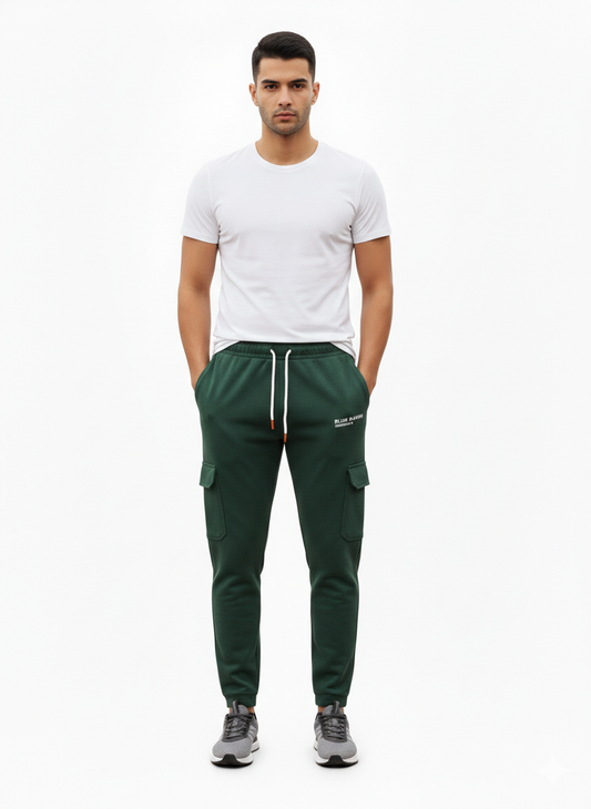Men’s Dark Green Cargo Style Track Suit – Comfortable & Trendy Sportswear