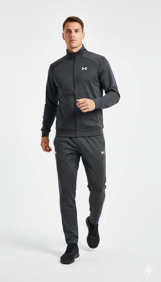 Men’s Premium Sports Tracksuit – Full Zip Jacket & Trouser Set | Dark Grey