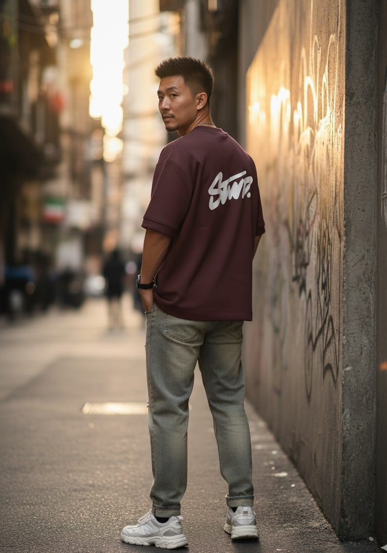 Heavy gsm 320 GSm Drop shoulder original P&B With Sleeve Rip