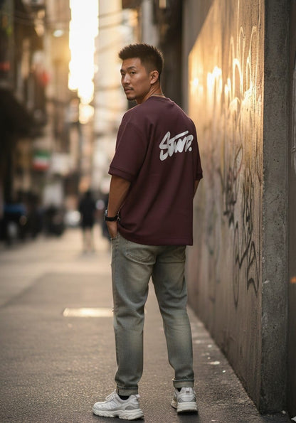 Heavy gsm 320 GSm Drop shoulder original P&B With Sleeve Rip