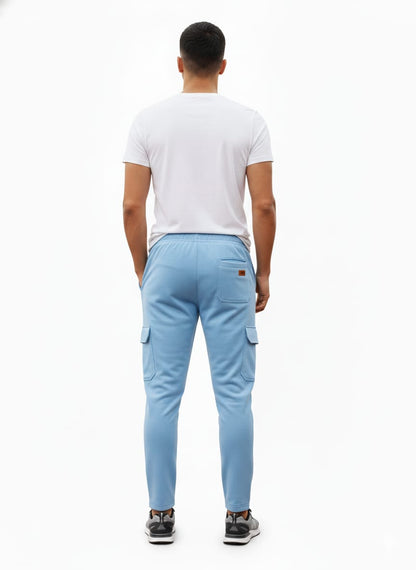 Men’s Premium Sky Blue Cargo Track Trouser / Stylish Casual Sports Pants
